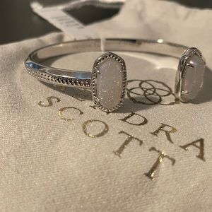Kendra Scott silver cuff with sparkling white stones, new with tags
